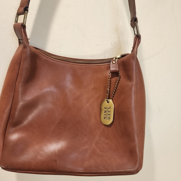 Nine West Vintage Brown Leather Shoulder Bag - Picture 2 of 15